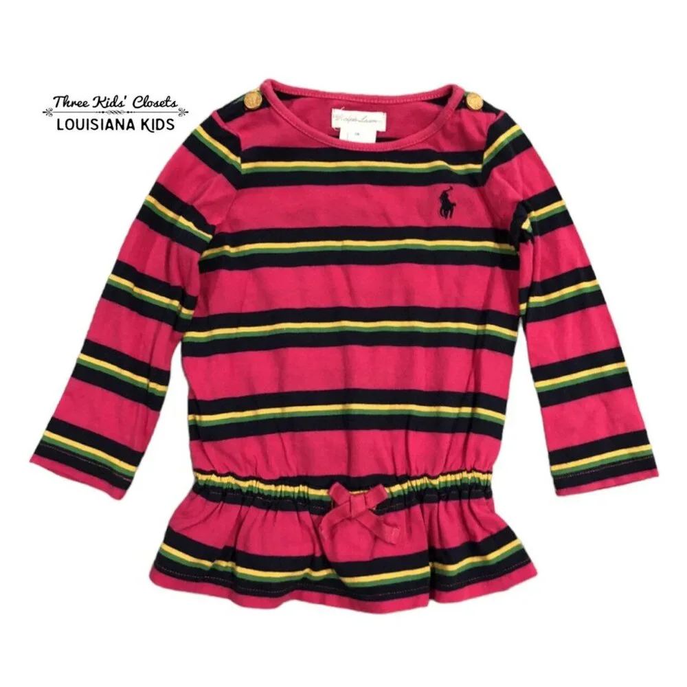 Ralph Lauren 9m Colorful Striped Peplum Top